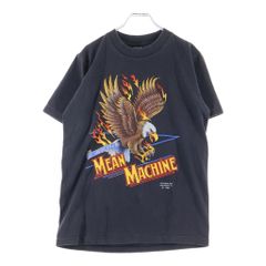 VINTAGE (ヴィンテージ) 90S VINTAGE MEAN MACHINE EAGLE 3D EMBLEM ヴィンテージ ミーン マシーン イーグル クルーネック 半袖Tシャツカットソー ブラック
