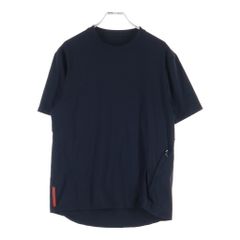 PRADA (プラダ) プラダスポーツ サイドジッパー付き クルーネック半袖Tシャツ カットソー ブラック