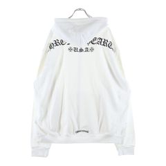CHROME HEARTS (クロムハーツ) SWTSHRT HD ZIP バックアーチロゴジップアップパーカー ホワイト