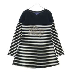 BURBERRY BLUE LABEL (バーバリーブルーレーベル) ロゴプリント ボーダー柄 ロングスリーブ 長袖Tシャツ カットソー E1P06-155-09
