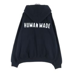 HUMAN MADE (ヒューマンメイド) 26SS Classic ZIP UP HOODIE バックプリントロゴ クラシック ジップアップフーディー スウェットパーカー ブラック HM32CS022