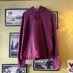 Champion Reverse Weave ベトナム製 総柄ロゴ パーカー バーガンディ L
