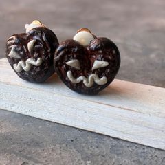 ハートイヤリング クッキーイヤリング 樹脂粘土 ハロウィン フェイクフード スイーツデコ