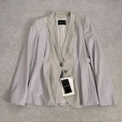 新品 EMPORIO ARMANI 異素材シルク切替 ドレープ テーラード ジャケット エンポリオ アルマーニ