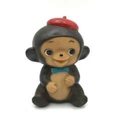 良品 神戸銀行 昭和40年代 昭和レトロ ソフビ 人形 マスコット 子ザル ぴっきぃちゃん 貯金箱 置物 コレクション c570