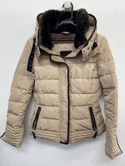 【美品】ZARA BASIC ファー付き キルティング ダウンジャケット ベージュ S
