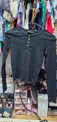 ZARA 長袖 クロップド Tシャツ ブラック
