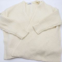 【中古美品】 ETRE　TOKYO エトレ アシンメトリーストールニットカーディガン オフホワイト