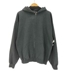 ラッセル Russell 00S OLD Dri-POWER ブランク 無地 ジップ アップ パーカー 裏起毛 チャコール  メンズ import：L 