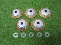 鳴門屋 ベベルブラシ 100mmx16mm B-94 研磨 ゴールド バリ取り サビ取り 5個 未使用品