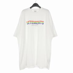 ヴェトモン VETEMENT THINK GLOBALLY ロゴプリント Tシャツ カットソー 半袖 M ホワイト 白
