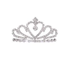 【新品】 王冠 ティアラ クラウン ヘアアクセサリー 髪のくし 子供 可愛い 髪飾り キラキラ ラインストーン 女性 女の子 パーティーグッズ バースデー 飾り 七五三 結婚式 成人式 花嫁 ウエディング 誕生日 写真撮影 パーティー用品 シルバー 1