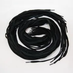 SHOE LACE SINGLES★検索用,片足分のみ,シングル,シューレース,靴紐,靴ひも,平紐,ブラック,黒,デッド,コットン,ヴィンテージ,USA,アメリカ