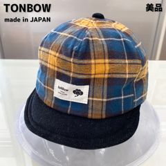 《 美品 》 TONBOW トンボウ 東京帽子 フリーサイズ FREE 日本製 made in JAPAN コーデュロイ チェック ドッキング 切り替えデザイン アンパイアキャップ ショートブリムキャップ キャップ 帽子 ハット メンズ レディース カジュアル