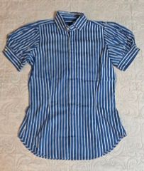 新品 ラルフローレン ブルー ストライプ パフ 半袖 シャツ 2
