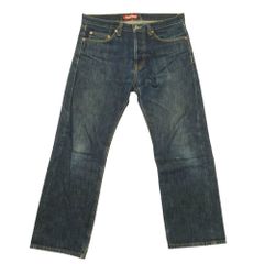 Supreme シュプリーム レザーロゴパッチ セルビッチ スリム ストレート デニム パンツ インディゴブルー系 32/slim【中古】