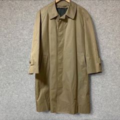 DURBAN ダーバン 日本製 裏地チェック柄 比翼仕立て ステンカラーコート ロングコート キャメルベージュ 95-85 Lサイズ相当 メンズ トラッド ビジネス フォーマル