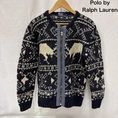ポロラルフローレン リメイク ジップアップ カウチン ニット セーター メンズ L ISItems【USED】【古着】【中古】50169314
