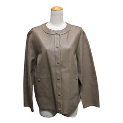 22 元町ゼラール Zelal ジャケット・アウター ノーカラージャケット ノーカラー レザージャケット リバーシブル ブラウン系 15 G01168