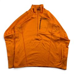 パタゴニア R1 ハーフジップ オレンジ POLARTEC M 古着 patagonia フリースプルオーバー レギュレーター M 2604-0161