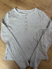 UNIQLO ユニクロ ヘンリーネック ワッフル 長袖Tシャツ レディース S