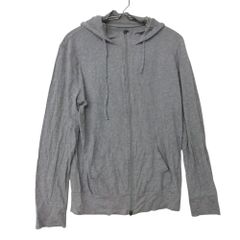 three dots スリードッツ パーカー ジップアップ フーディー 長袖 アウター コットン100％ グレー S【S】 レディース 【中古】