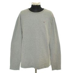 601108 TOMMY HILFIGER トミーヒルフィガー Tシャツ 長袖 ロングスリーブTシャツ ロゴ刺繍 サイズXL メンズ グレー