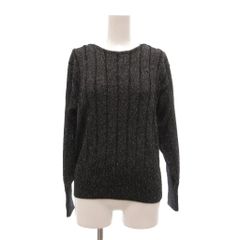 ヴァン ドゥ ヴェール VENT DE VERT 美品 ヴィンテージ セーター 黒 ブラック リブ編み 長袖 ウール /OB ■ECF006