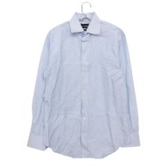 Emporio Armani エンポリオ・アルマーニ 長袖シャツ MODERN FIT ストライプ柄 レギュラーカラー ドレスシャツ トップス イタリア製 ライトブルー 38【S】 メンズ 【中古】