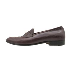Salvatore Ferragamo サルヴァトーレフェラガモ ローファー ビット ロゴプレート モカシン レザ スリッポン シューズ 革靴 ブラウン 7.5 25cm メンズ レディース 【中古】