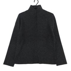HIROKO BIS ヒロコビス ニット セーター 長袖 ハーフボタン ヘンリーネック カシミヤ混 プルオーバー トップス グレー 11 レディース 【中古】