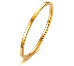 ジュエリー ブランド 指輪 1mm レディース シンプル リング サージカルステンレス 316L 幅 極細 自分へのごお褒美に 金属アレルギー対応 シルバー ゴールド ピンクゴールド 3色 (ゴールド, 17)