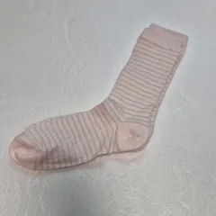 中古 レディース 靴下 ピンク ストライプ 靴下