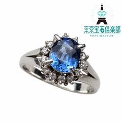 Pt900  サファイア　ダイヤモンド　リング　指輪