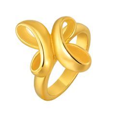指輪 レディース 不規則 リング ステンレス ゴールド シンプル 個性 蝶結び ダブルノット デザインリング 立体 光沢 普段使い クリスマス (ゴールド, 16)