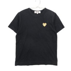 PLAY COMME des GARCONS プレイコムデギャルソン 半袖Ｔシャツ ゴールドハート ワンポイントロゴ トップス カットソー ブラック L【L】 レディース 【中古】
