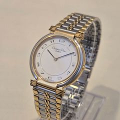 【稼働】Christian Dior 腕時計 コンビ カラー クォーツ ディオール レディース メンズ