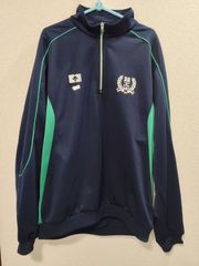 デサント　ジャージ　トレーニングジャケット　グリーン　ネイビー　5L　部活　サッカー部　バレーボール部　ハーフジップジャケット