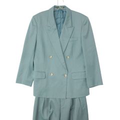 NEWYORKER ニューヨーカー スーツ ヴィンテージ セットアップ ジャケット パンツ ダブルブレスト ピークドラペル グリーン 9AR【M】 レディース 【中古】