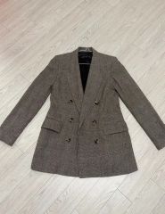 着用画像O ZARA ザラ レディース ウール CHECK チェック柄 ジャケット チェック柄 ジャケット レディース チェック柄 ジャケット ウールジャケット ウールコート ウールジャケット ウールコート ZARA ザラ ジャケット