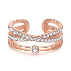ブランド 指輪 レディース ピンクゴールド フリーサイズリング シンプル シルバー925 自分へのごお褒美に 金属アレルギー対応 (3連, ピンクゴールド)