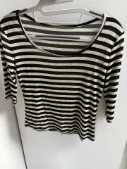 レディース シースルー ストライプ 7分袖 Tシャツ