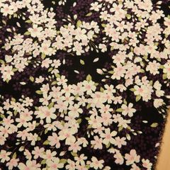 KTS7189-E ブラック　和柄 生地 サザンクロス 桜さくら文様 ドビー 花柄 コットンこばやし 布地 110cm幅