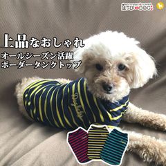 【イエロー】ボーダータンクトップ 犬 服 犬の服 秋冬 小型犬 伸縮 ボーダー トイプードル チワワ 洗い替え 多頭飼い ドッグウェア【秋 冬 秋冬 秋服 冬服 秋物 冬物 秋服】
