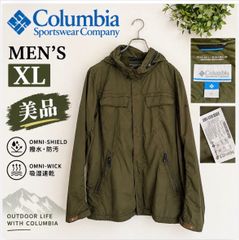 ★美品・ビッグサイズ★ Columbia ナイロンジャケット カーキ 秋アウター XL　【高機能】コロンビア オムニシールド 撥水 ジャケット アースカラー オーバーサイズ