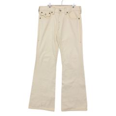 TRUE RELIGION トゥルーレリジョン デニムパンツ 803 フレア ブーツカット ジーンズ ステッチ Y2K ボトムス サイズ32 キナリ クリーム系 32【L】 メンズ 【中古】