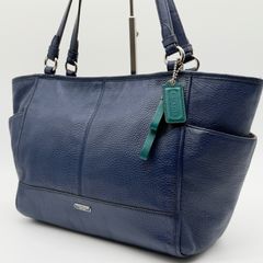 COACH コーチ トートバッグ レザー ネイビー 肩掛け A4可 大容量 通勤通学 パークレザー キャリートート 肩掛け F29898 Park Leather Carrie Tote Navy Leather