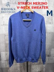 ブルックスブラザーズ 346 ストレッチ メリノウール Vネック セーター M メンズ BROOKS BROTHERS
