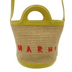 MARNI マルニ ハンドバッグ ショルダーバッグ トロピカル バスケット ミニバケットバッグ かごバッグ ストロー レザー ロゴ スモール カバン 2WAY 鞄 イエロー レディース 【中古】