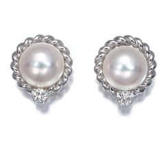 ミキモト ピアス パール 真珠 6.3mm ダイヤ ダイヤモンド 2WAY K18WG #201351